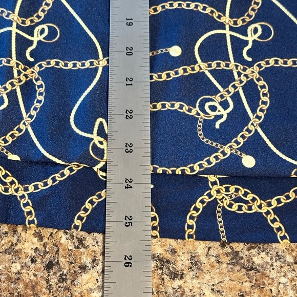 Marc New York Andrew Marc Womens Navy Blouse Large Chain Design Long Sleeves - Picture 8 of 13